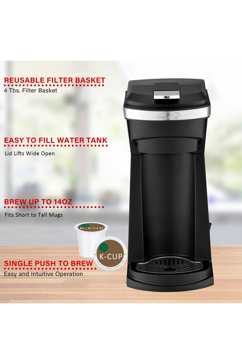 K-Cup Single Serve Coffee Maker w/ Reusable Filter, Alternate, color, Black