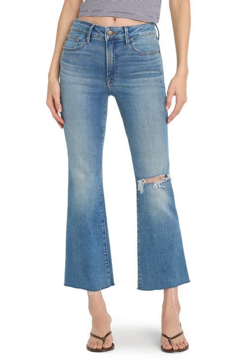Soft-Tech Good Legs Ripped Crop Mini Bootcut Jeans (Indigo 1210)