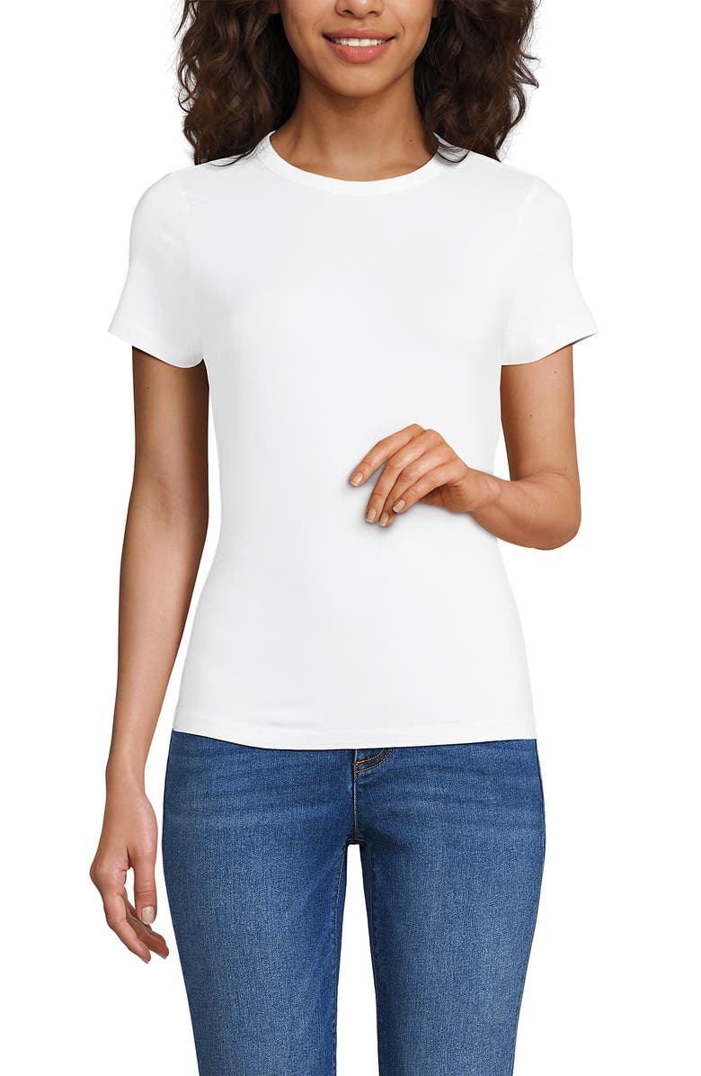 Lands
 End Petite Short Sleeve Cooling Crew Neck T-Shirt, Main, color, 