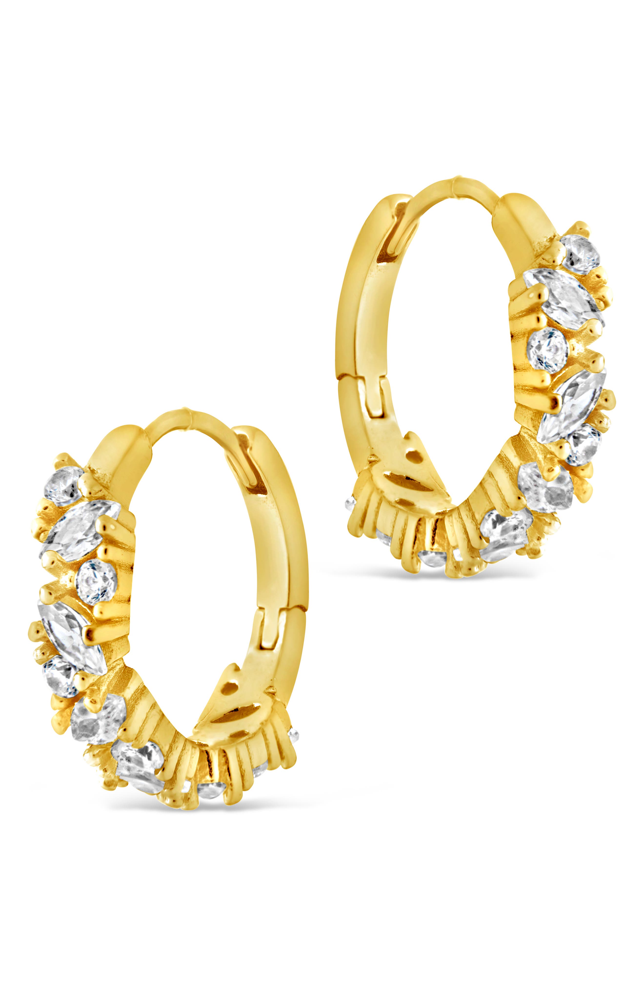 Sterling Forever Georgia Cubic Zirconia Huggie Hoop Earrings