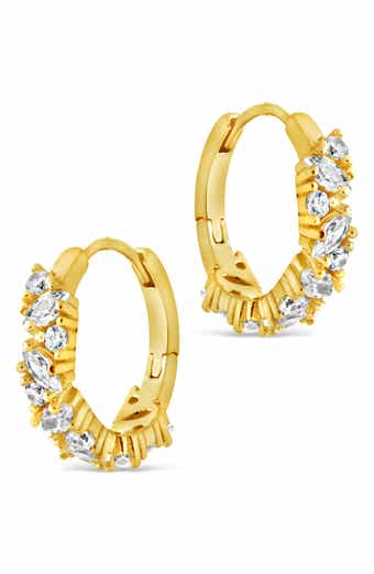 Sterling Forever Georgia Cubic Zirconia Huggie Hoop Earrings