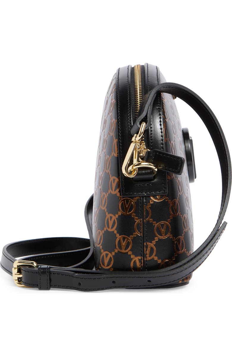 VALENTINO BY MARIO VALENTINO Diana Monogram Leather Crossbody Bag, Alternate, color, Black