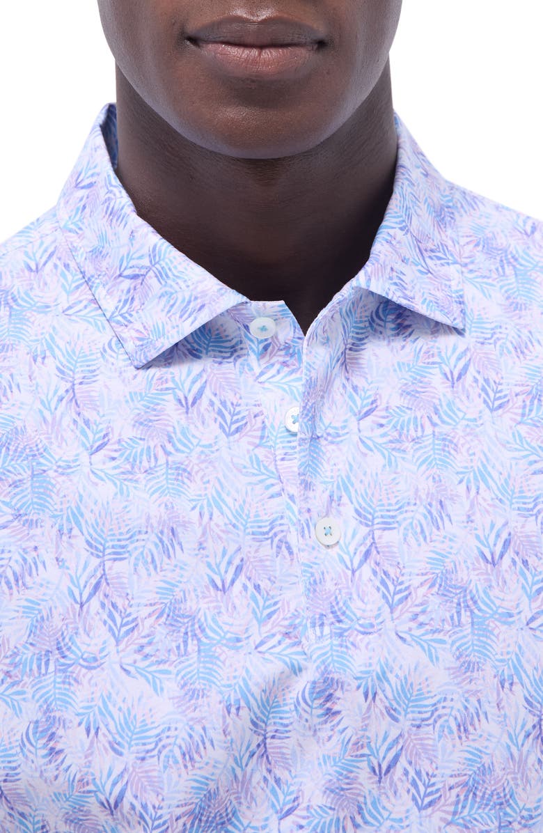 Bugatchi Victor OoohCotton<sup>®</sup> Leaf Print Polo, Alternate, color,
