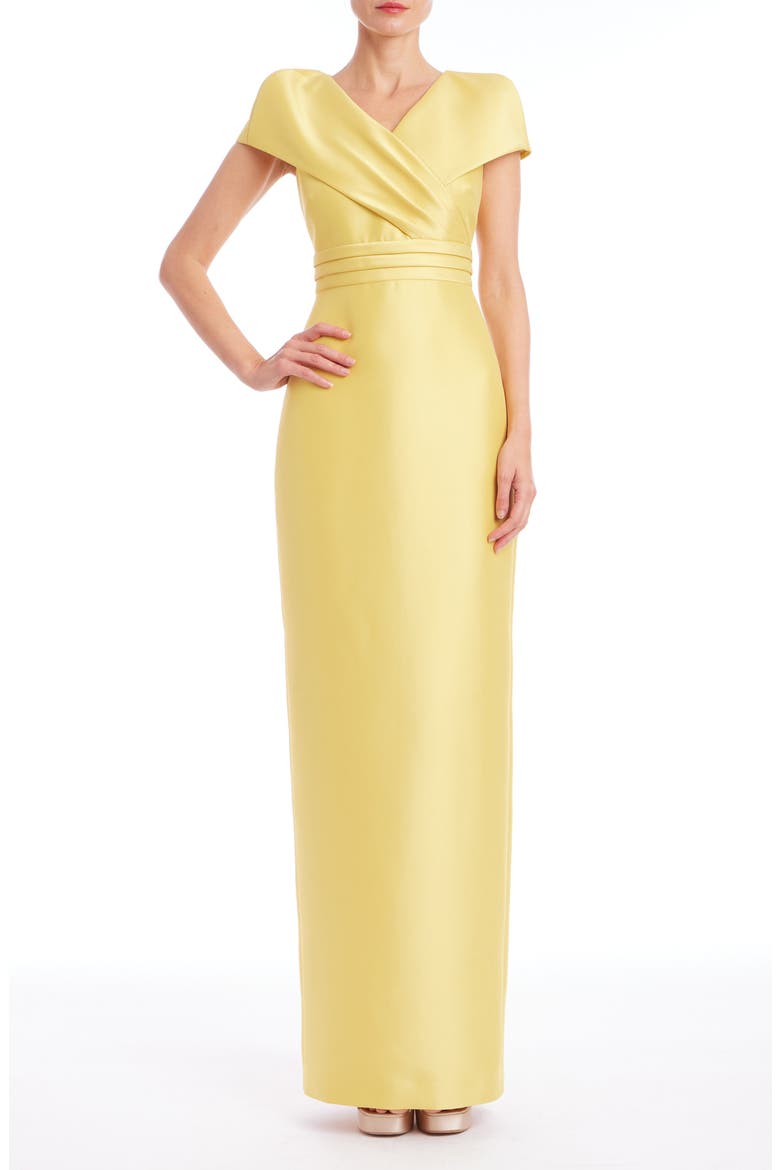 Taffeta Column Gown, Main, color, MARIGOLD