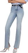 Good American Good Icon High Waist Slit Inseam Jeans