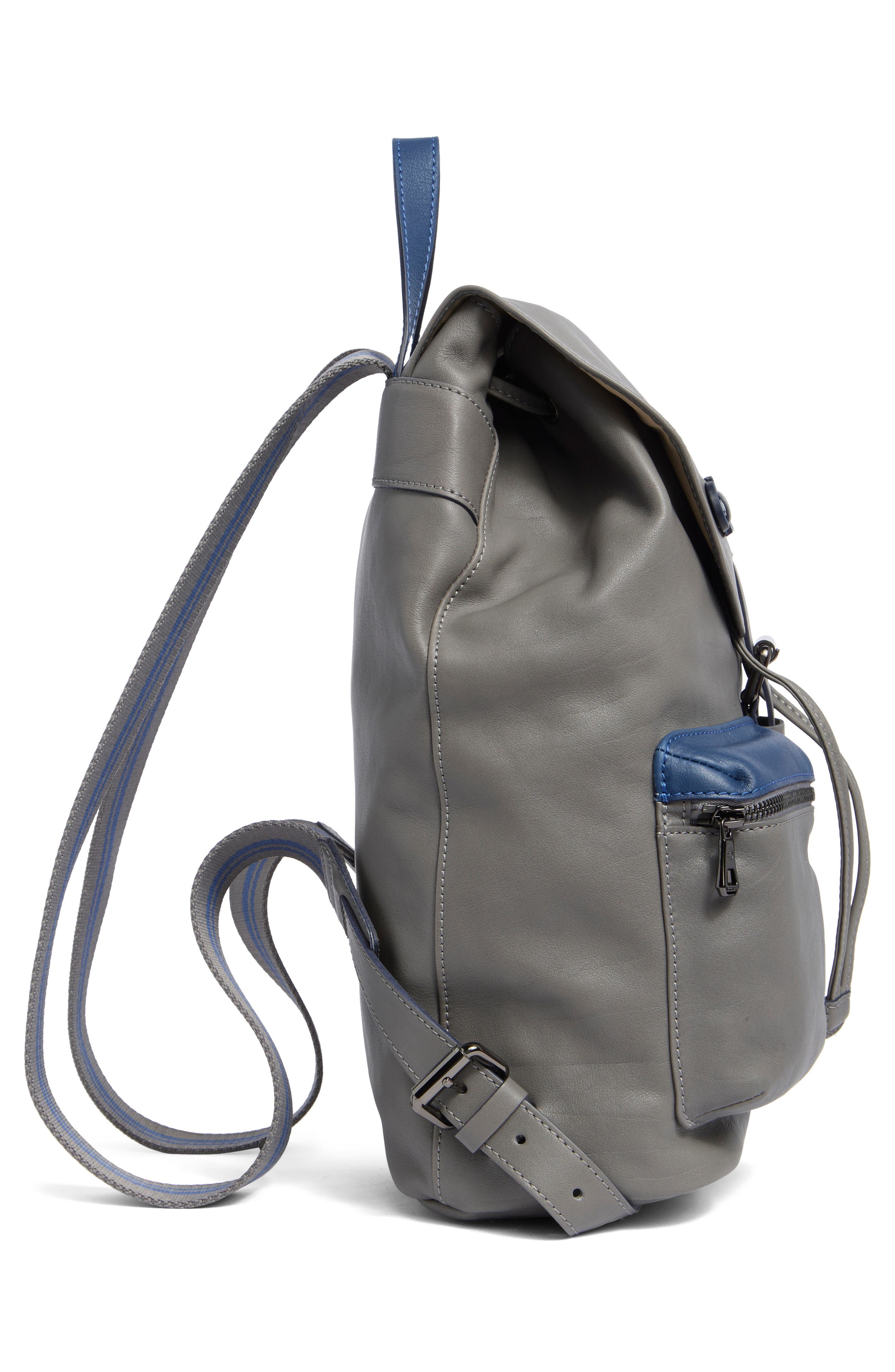 Longchamp LC3D Medium Leather Backpack, Alternate, color, Grey/Blue