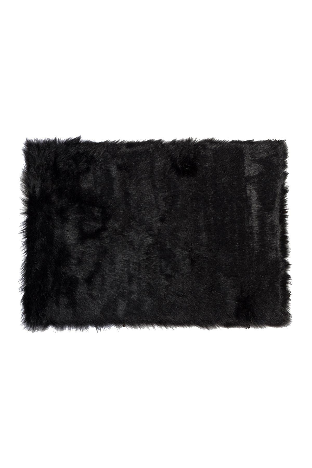 LUXE Faux Fur Hudson 5' X 8' Rectangular Throw - Black
