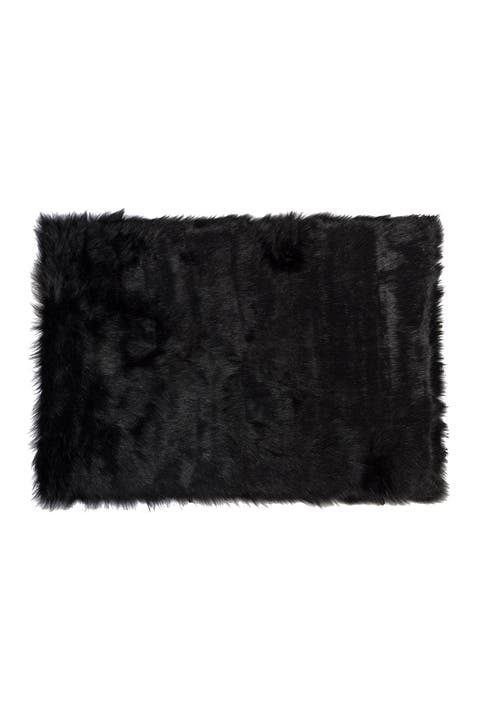 Faux Fur Hudson 5' X 8' Rectangular Throw - Black