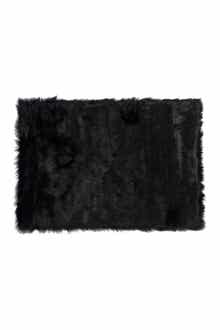 LUXE Faux Fur Hudson 5' X 8' Rectangular Throw - Black
