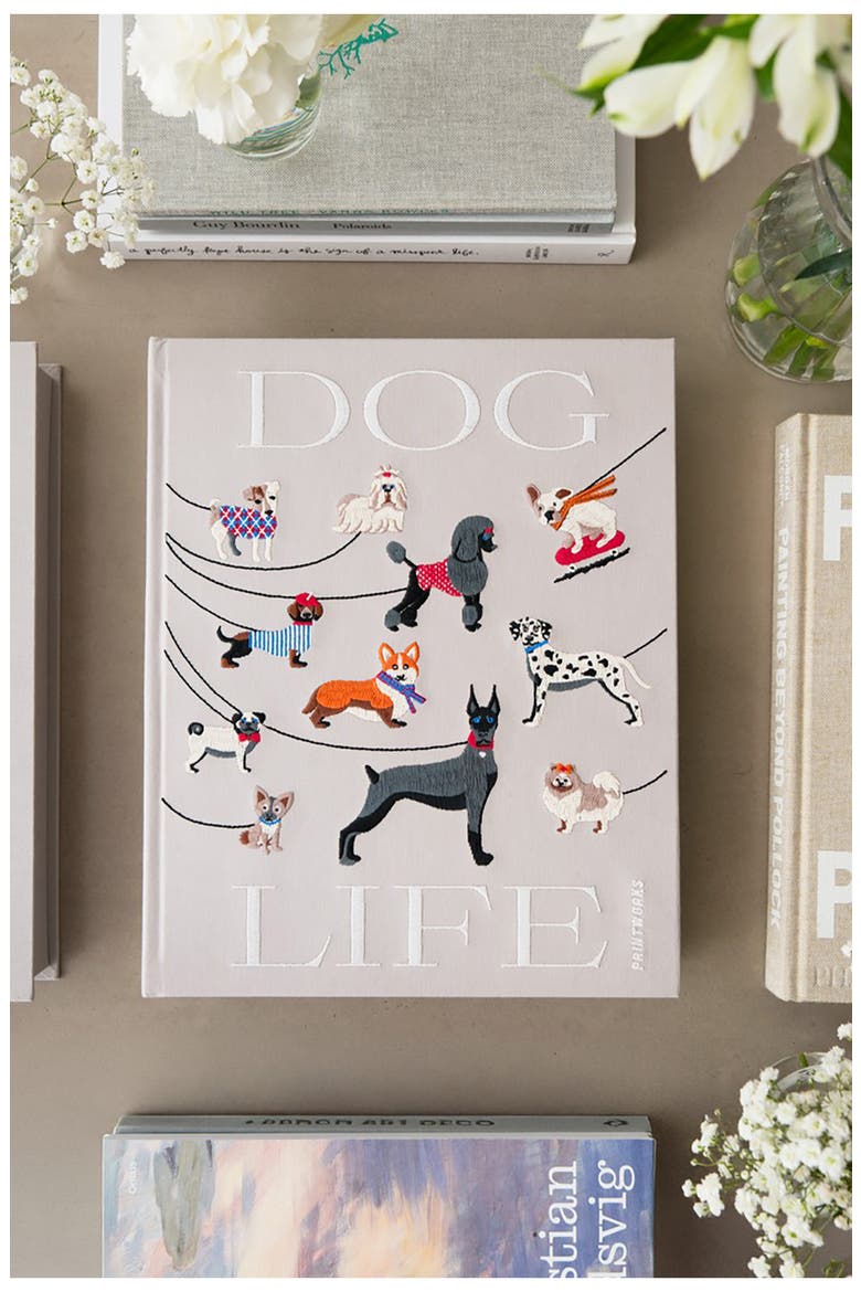 Dogs Embroidered Photo Album, Alternate, color, BEIGE MULTI