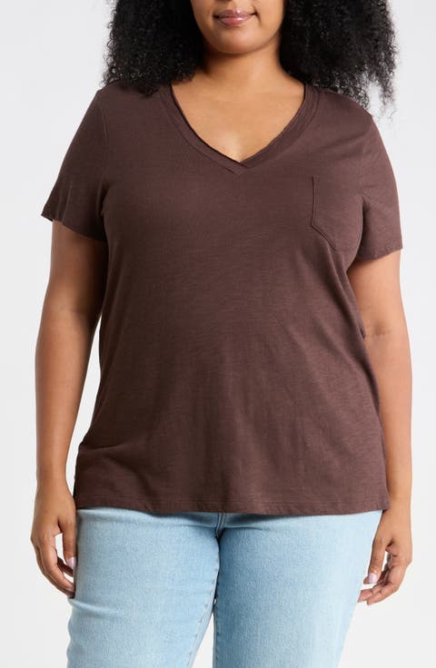 Short Sleeve Cotton & Modal V-Neck Pocket T-Shirt