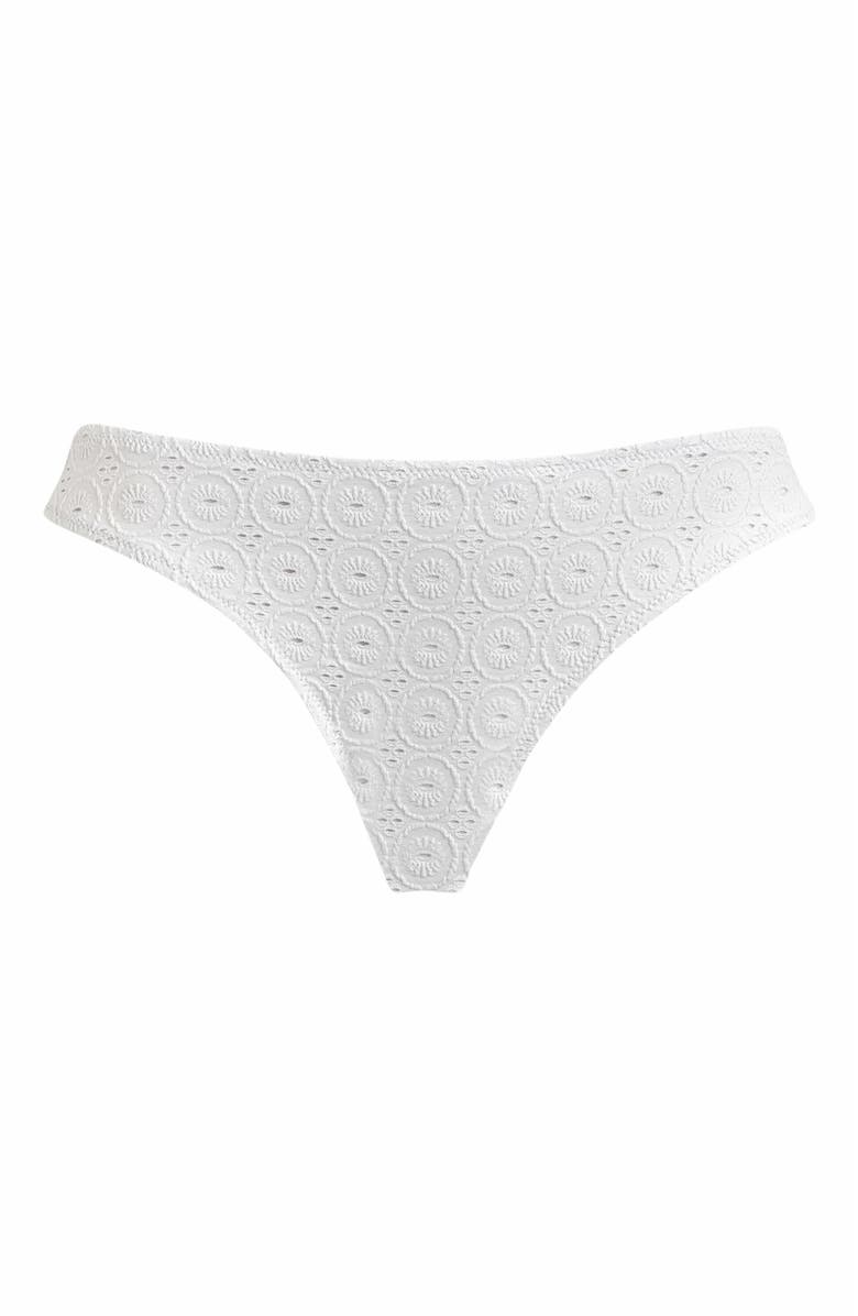 Vilebrequin Women's Broderie Anglaise Midi Brief Bikini Bottom, Alternate, color, Blanc