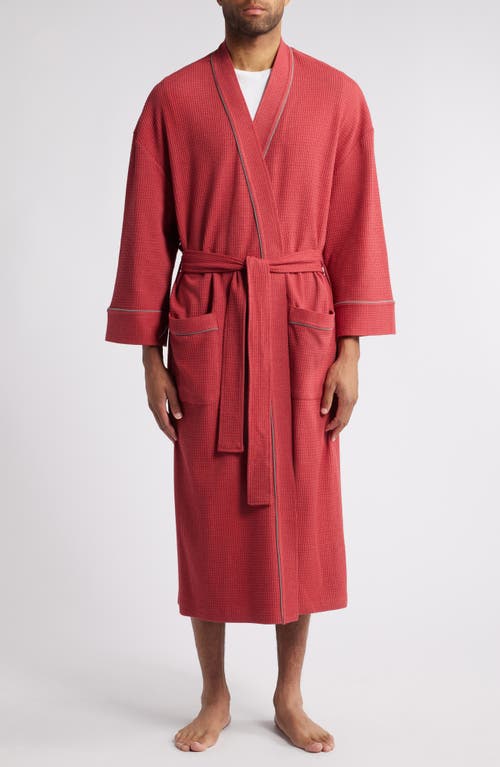 Majestic International Waffle Knit Robe in Dahlia 