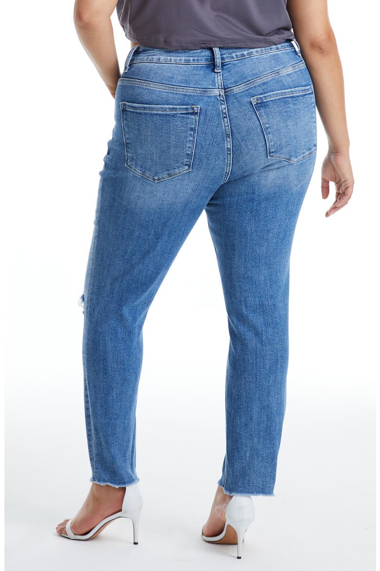 Ripped High Waist Ankle Skinny Jeans, Alternate, color, DARK BLUE