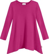 CITY THREADS Girls Long Sleeve 100% Cotton Soft Jersey Shark Bite Tunic