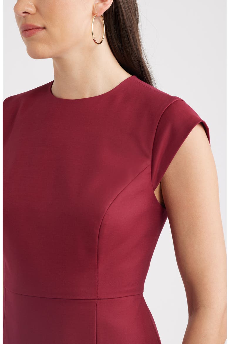 Cap Sleeve Dress, Alternate, color, BURGUNDY BEET