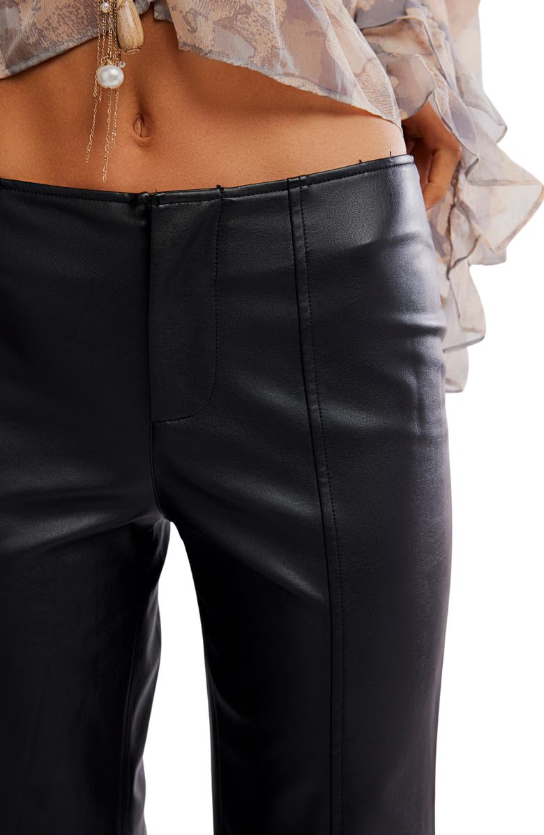 Free People Glow Up Faux Leather Pants, Alternate, color, Black