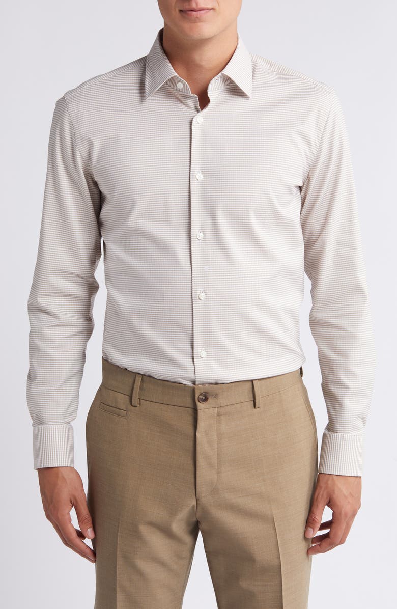 BOSS Hank Kent Stripe Stretch Dress Shirt, Main, color, 