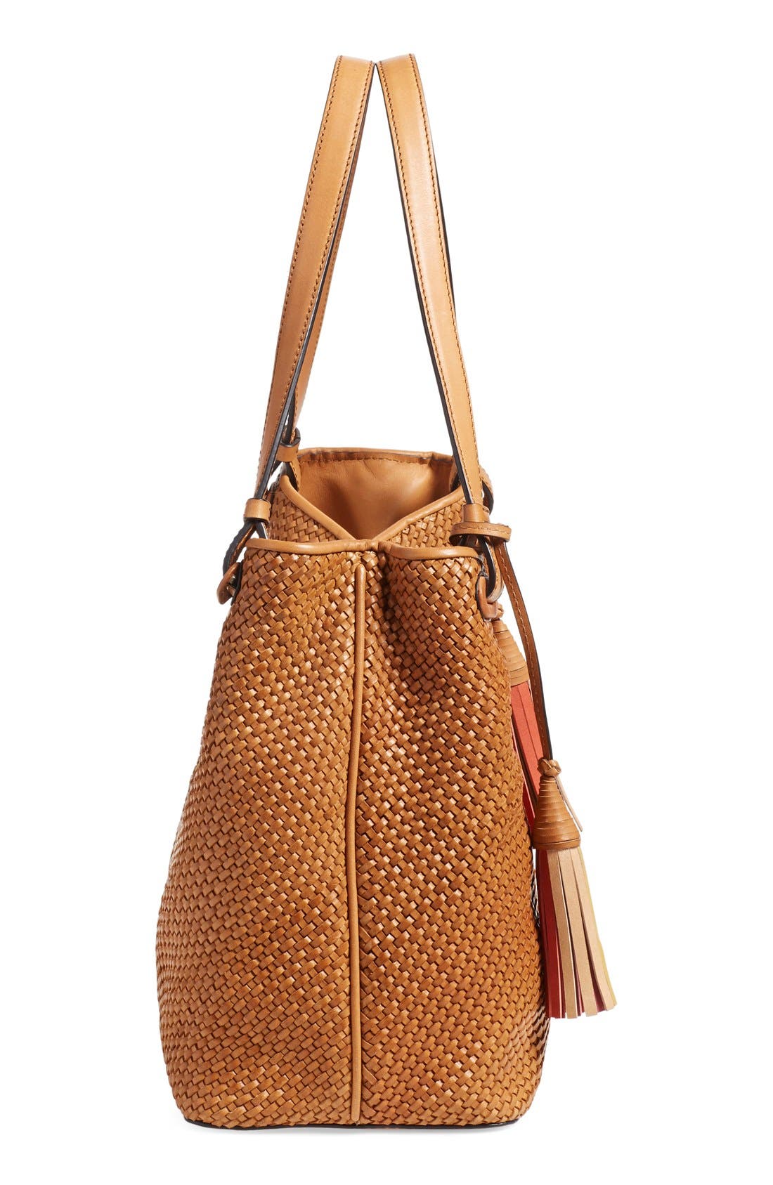 Tory Burch 'Thea' Woven Leather Tote, Alternate, color, 
