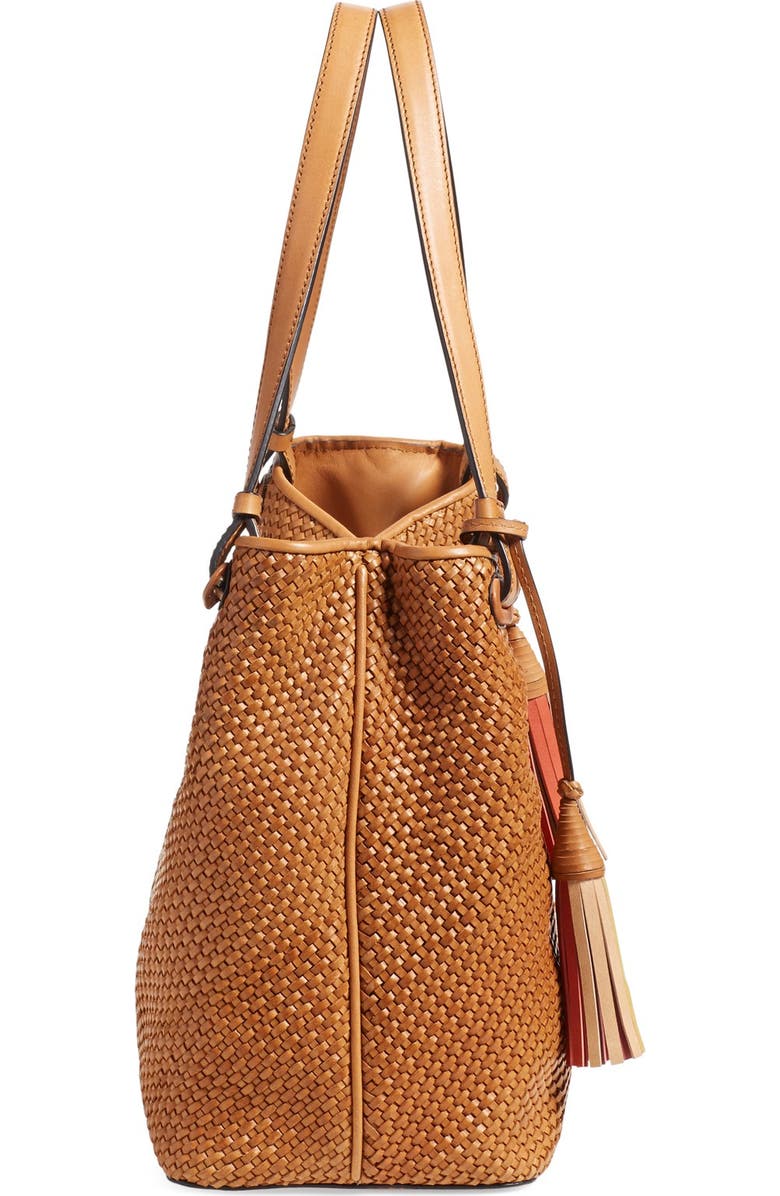 Tory Burch 'Thea' Woven Leather Tote, Alternate, color,