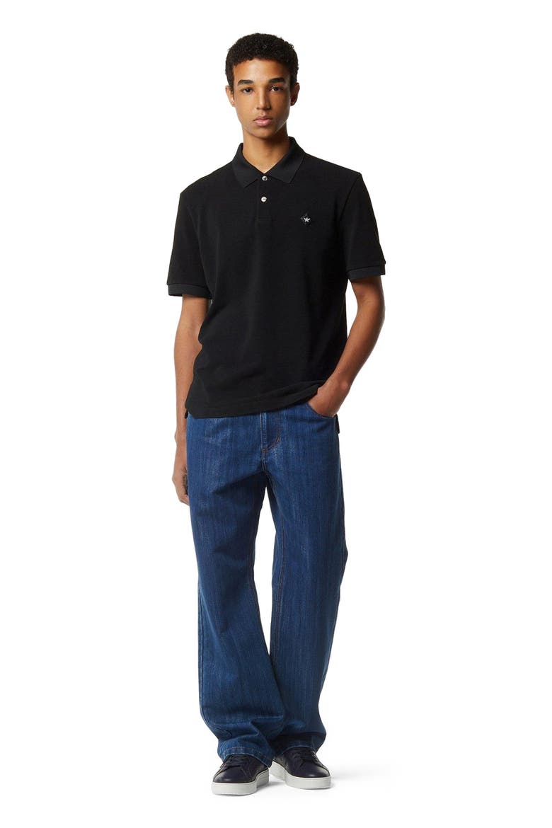 Diamond Patch Piqué Polo, Main, color, Black