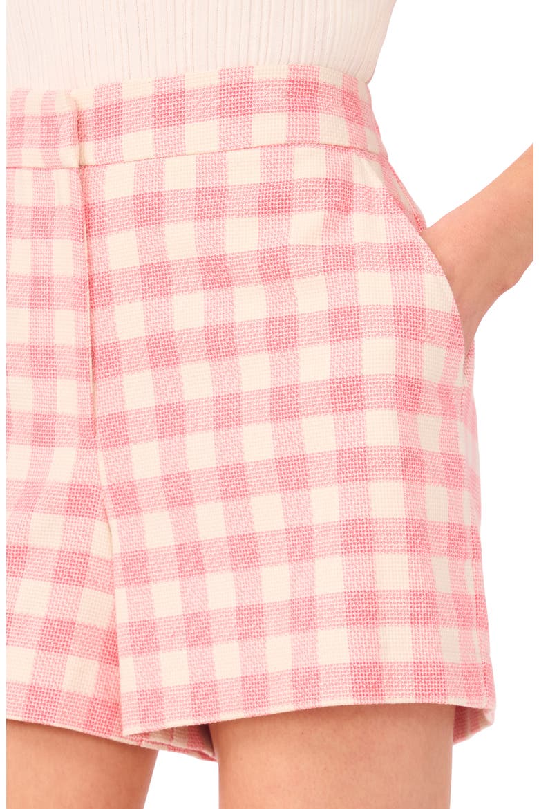 Hana Plaid Cotton Blend Shorts, Alternate, color, CAMELLIA ROSE
