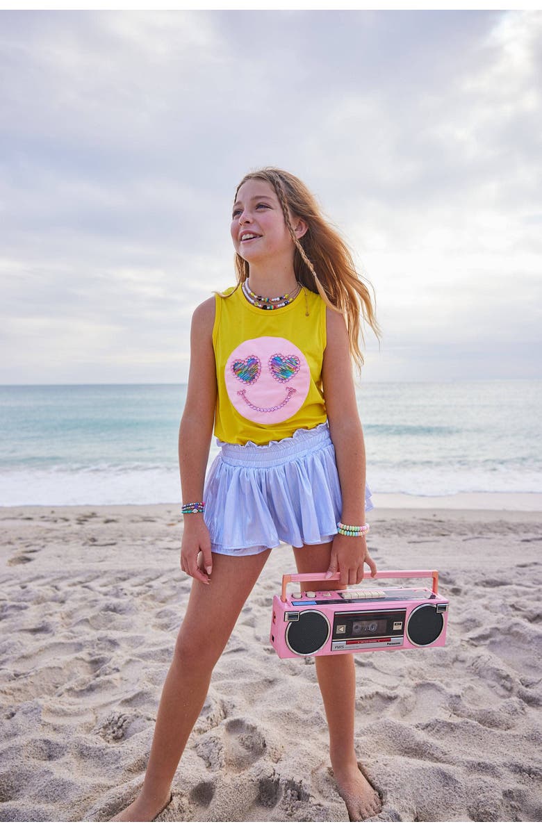 Lola + The Boys Metallic Skort, Alternate, color, Metallic Silver