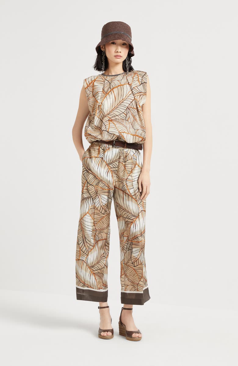 Brunello Cucinelli Papyrus print pyjama-style trousers, Alternate, color, 