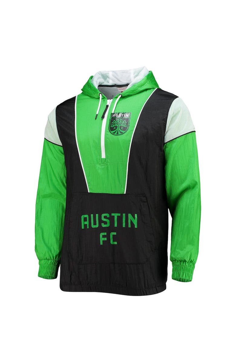 Mitchell & Ness Men's Mitchell & Ness Black Austin FC Highlight Reel Half-Zip Hoodie Windbreaker Jacket, Alternate, color, Black