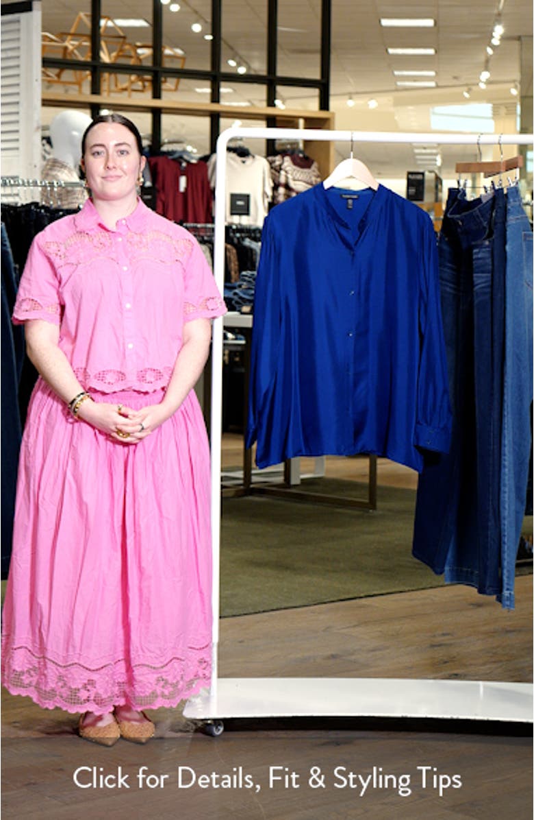 Mandarin Collar Silk Button-Up Shirt, sales video thumbnail