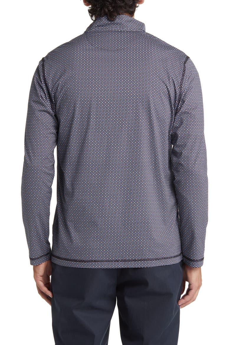 OoohCotton® Print Quarter Zip Pullover, Alternate, color, TURQUOISE