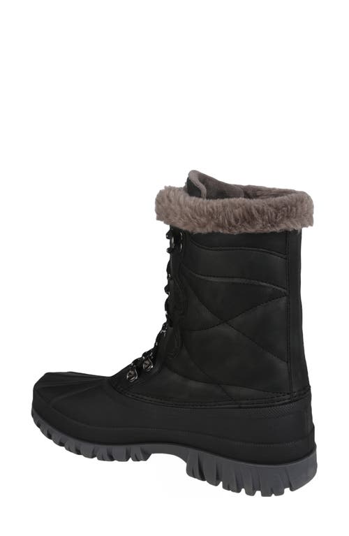 Mykos Faux Fur Lined Lace-up Boot In Black