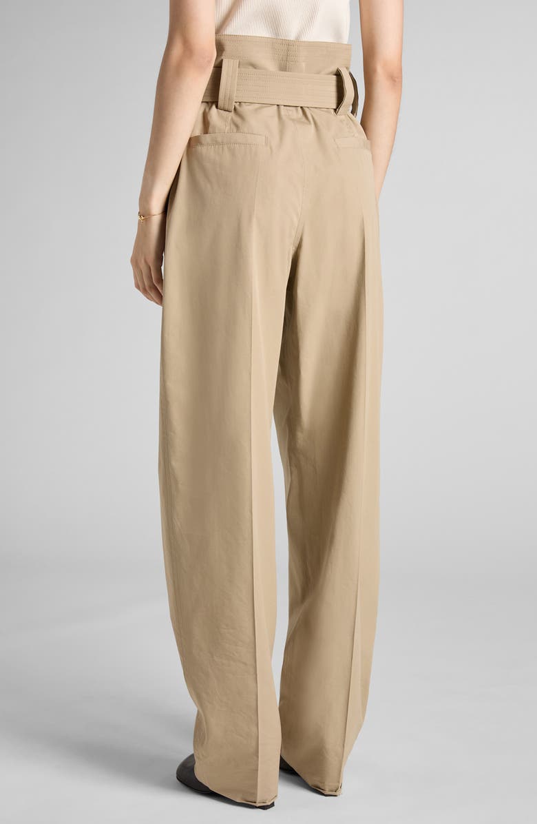 Bottega Veneta Belted Paperbag Waist Compact Cotton Pants, Alternate, color, 