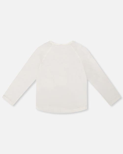 Deux Par Deux Organic Cotton T-shirt With Llama In White