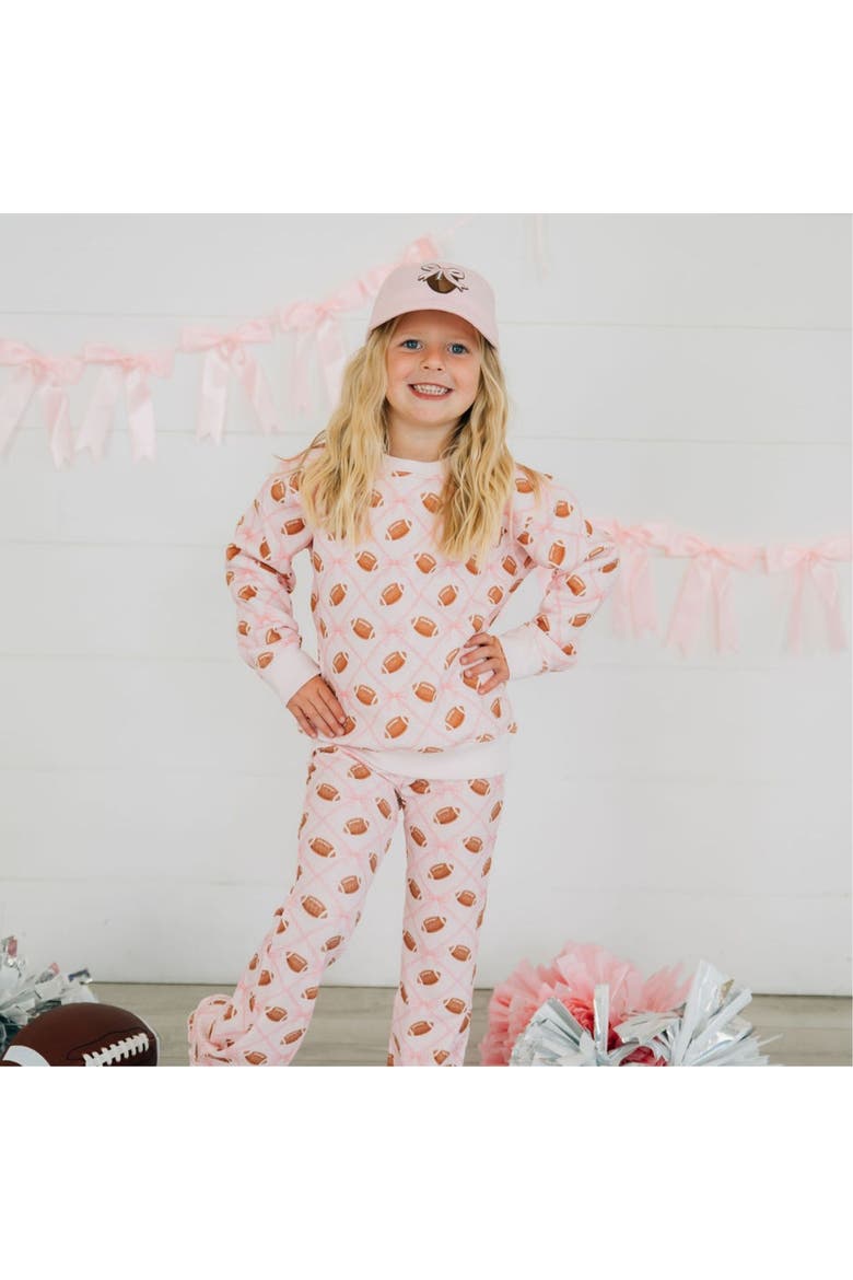Football Trellis Sweatshirt, Alternate, color, Ballet Pink