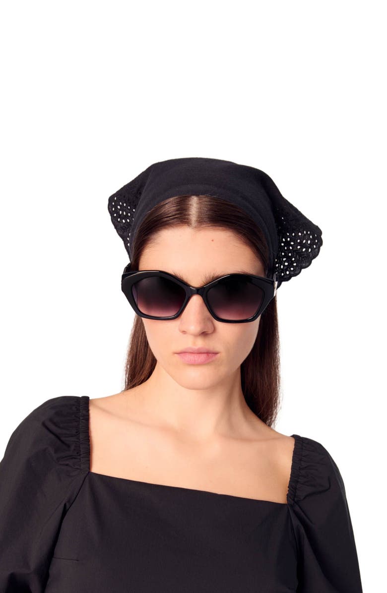 maje Poplin top with balloon sleeves, Alternate, color, 