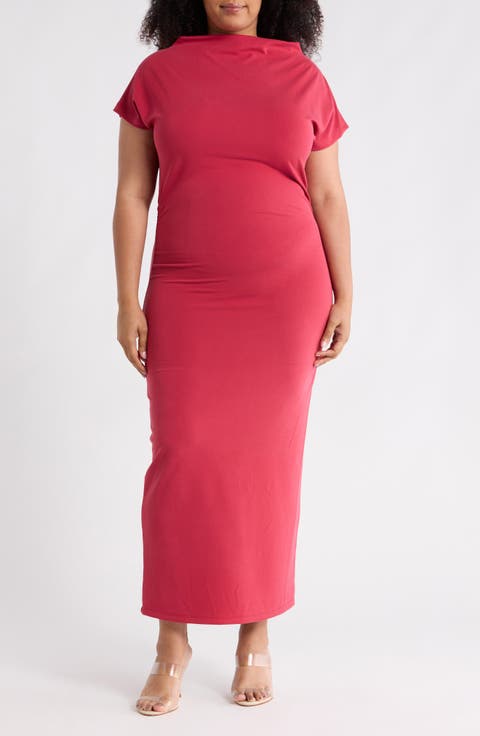 Off the Shoulder Ruched Dress (Plus)