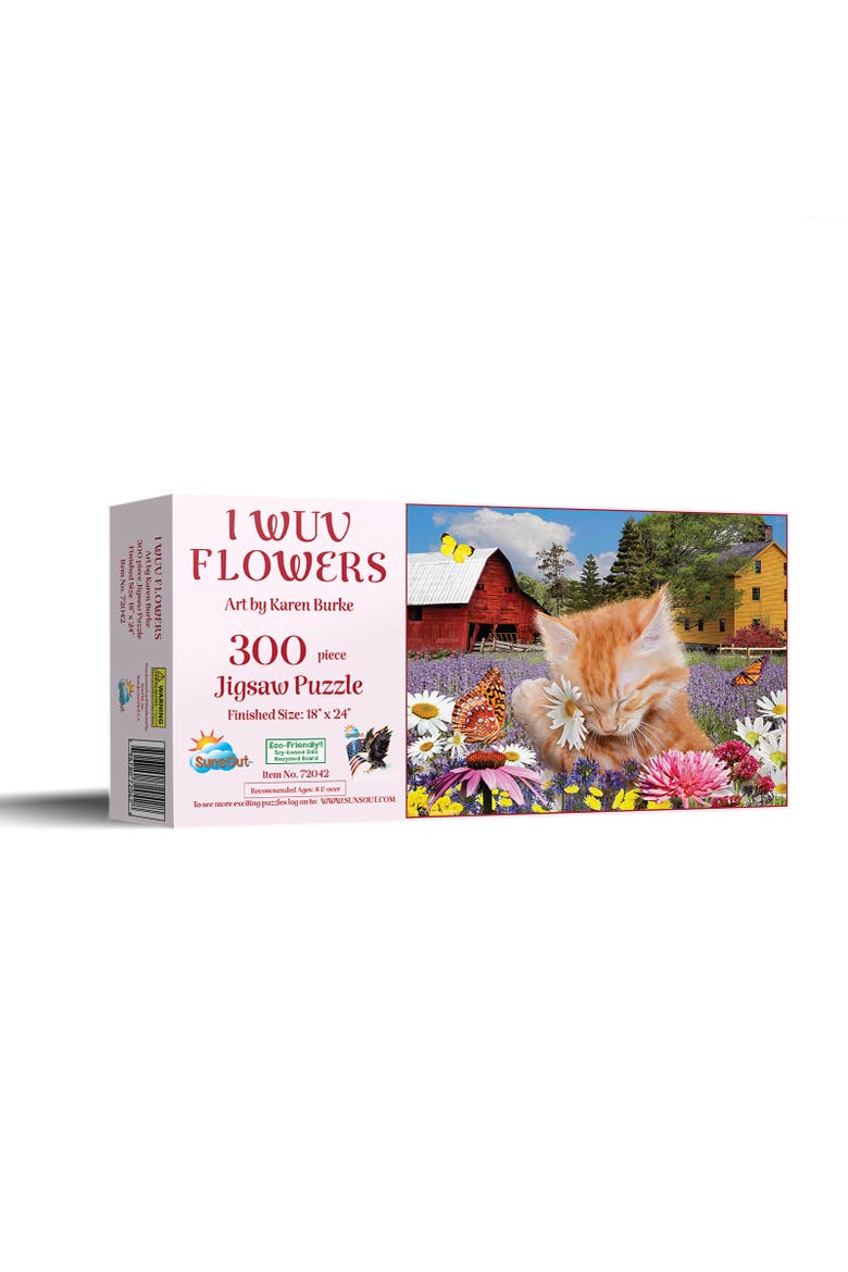 I Wuv Flowers 300 piece Jigsaw Puzzle for Adults, Main, color, Multicolor