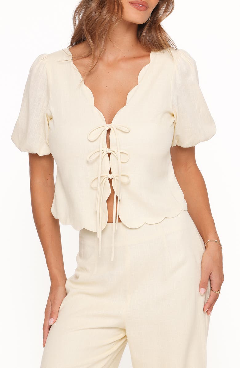 Petal & Pup Jensen Scallop Hem Top, Main, color, Butter Yellow