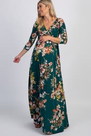 PinkBlush Rose Print Sash Tie Maxi Dress