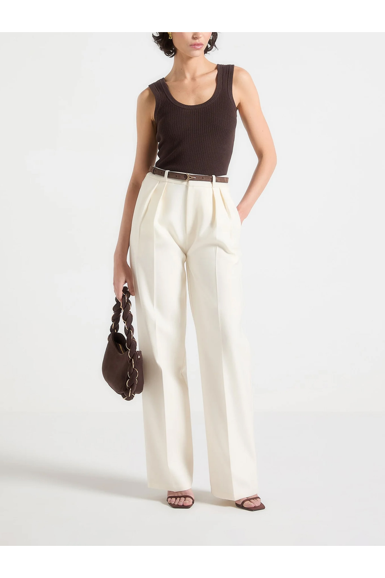 Leonie Slim Suede Belt With Gold Hardware, Alternate, color, Brown