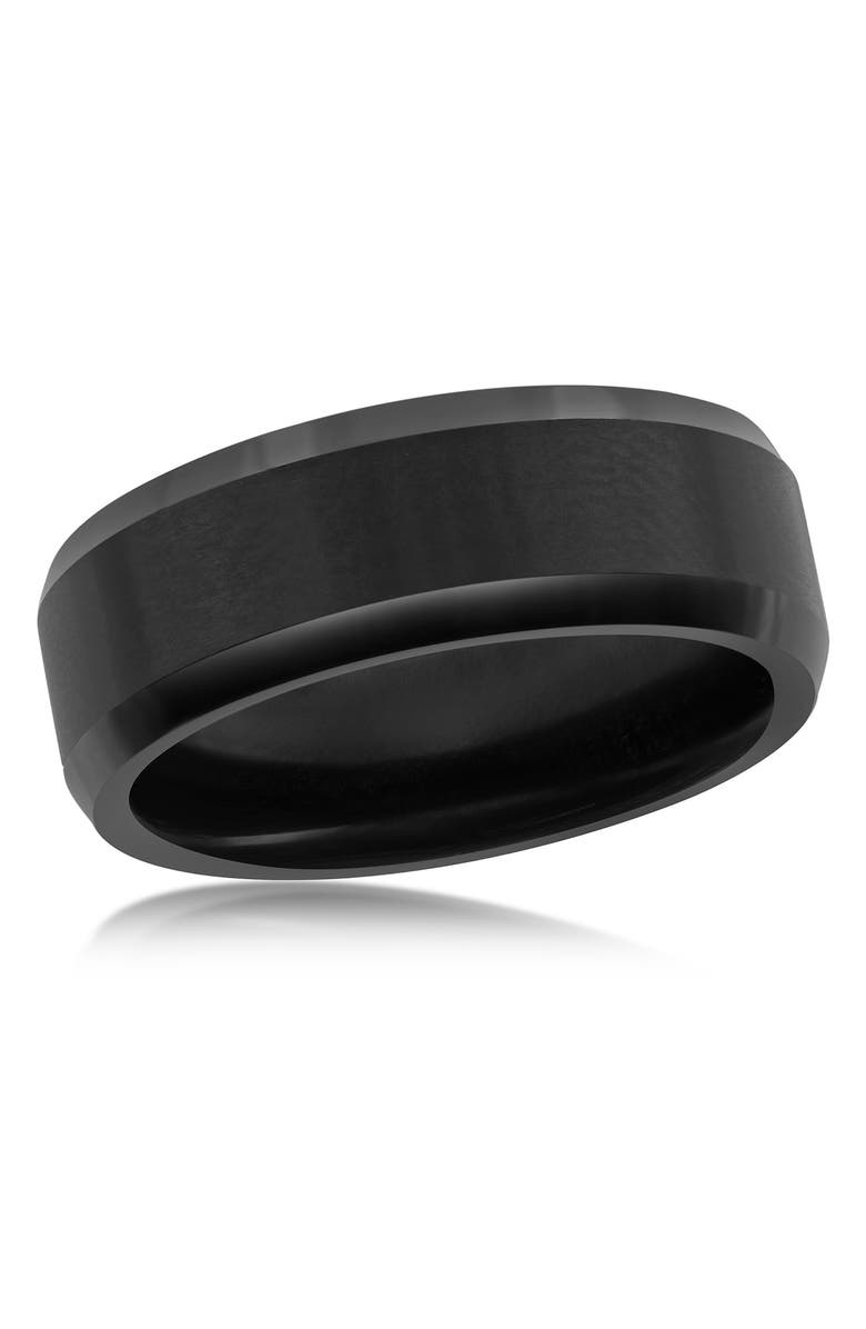 BLACKJACK 8mm Black Tungsten Ring, Main, color, Black