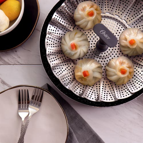 Oster Bluemarine Expandable Stainless Steel Steamer Basket In Silver