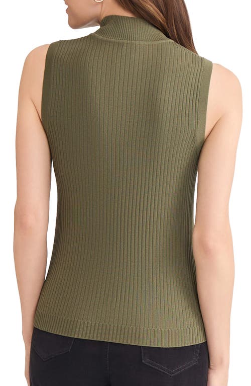Jones New York Rib Sleeveless Turtleneck Sweater In Green