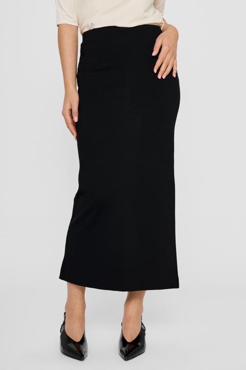 Lala Straight Jersey Midi Skirt