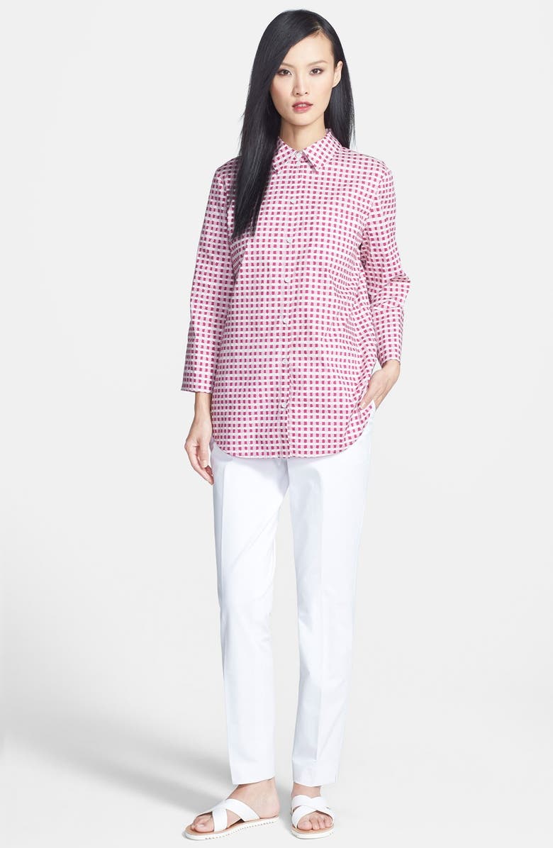 Lafayette 148 New York Wavy Gingham Blouse, Alternate, color,