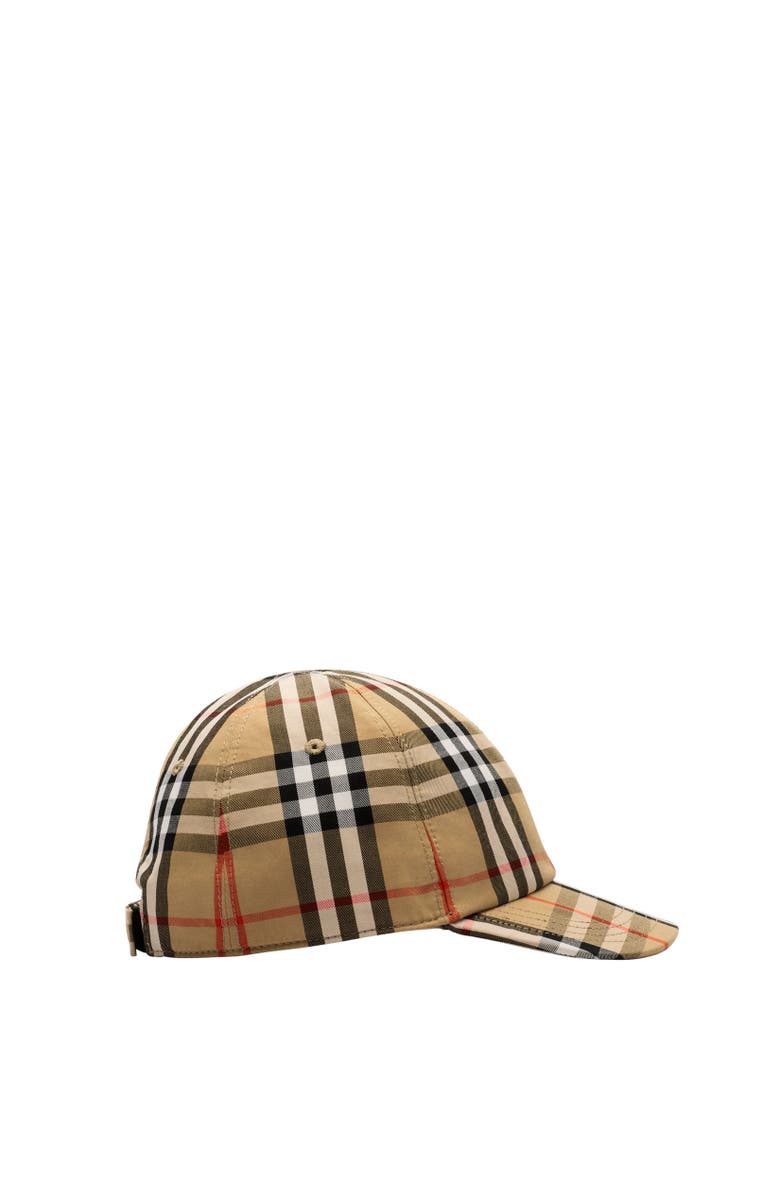 Burberry Check Cotton Baseball Cap, Alternate, color, Sand Beige