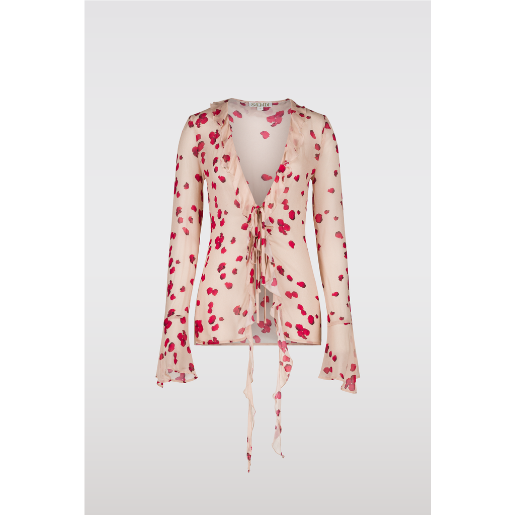 Saemdi Rose Chiffon Top In Nude Rose