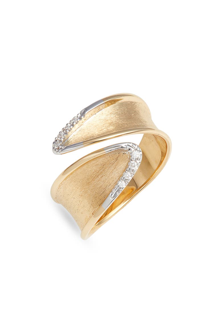Lunaria Twist Diamond Bypass Ring, Main, color, YELLOW/WHITE GOLD