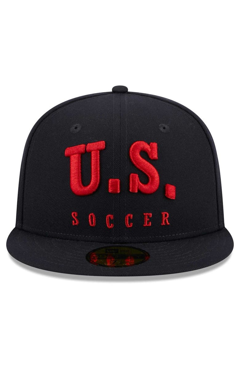 New Era Men's New Era Navy USMNT Text 59FIFTY Fitted Hat, Alternate, color, Navy